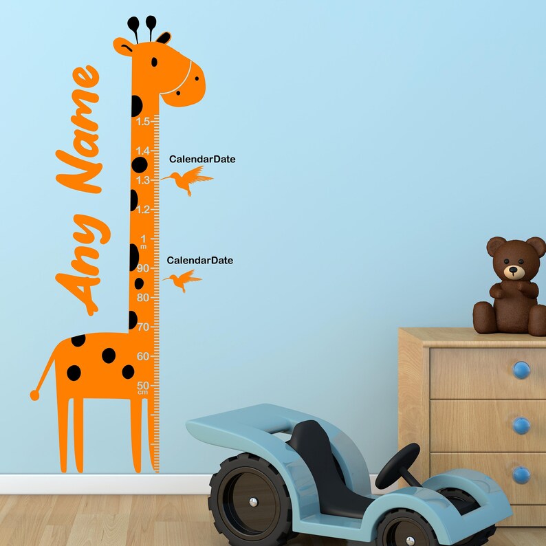 Personalized Giraffe Height Chart Wall Sticker: Kids Growth Tracker - Etsy
