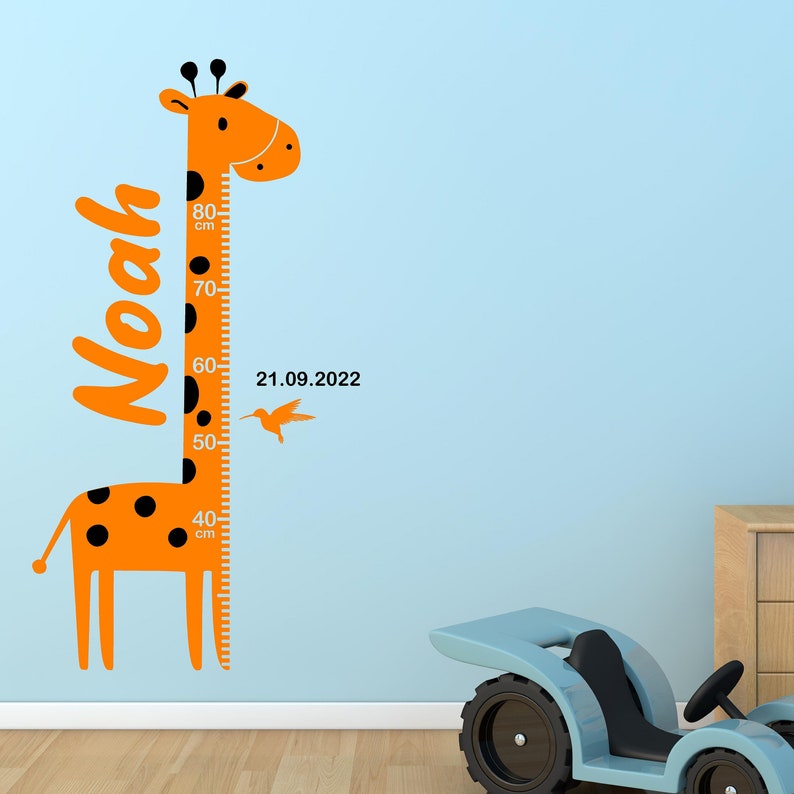 Personalized Giraffe Height Chart Wall Sticker: Kids Growth Tracker - Etsy