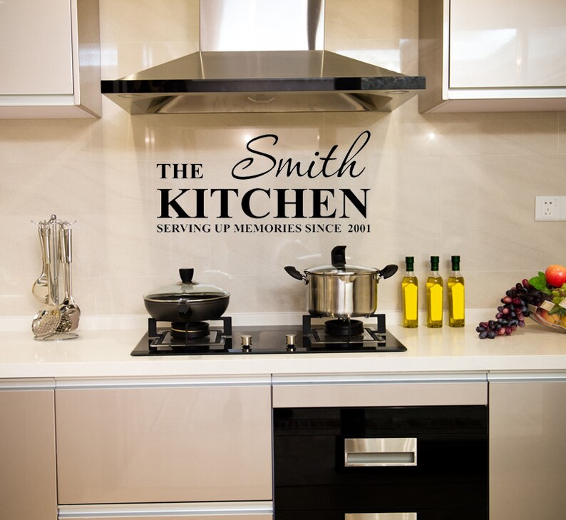 PERSONALISED Family Kitchen Wall Sticker. Custom Kitchen Wall | Etsy