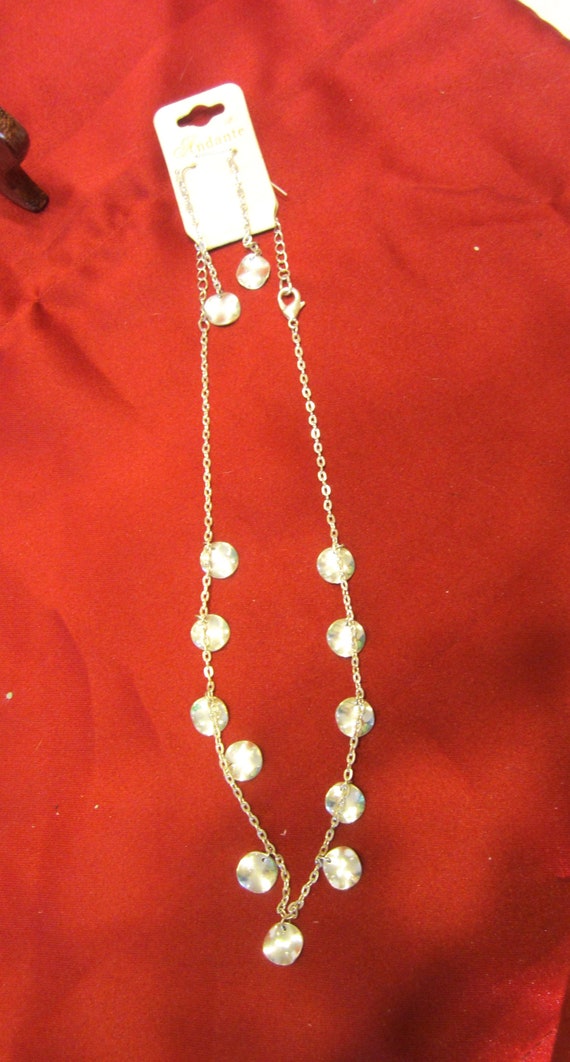 Vtg Necklace & Earring set by Andante, Silver tone - image 1