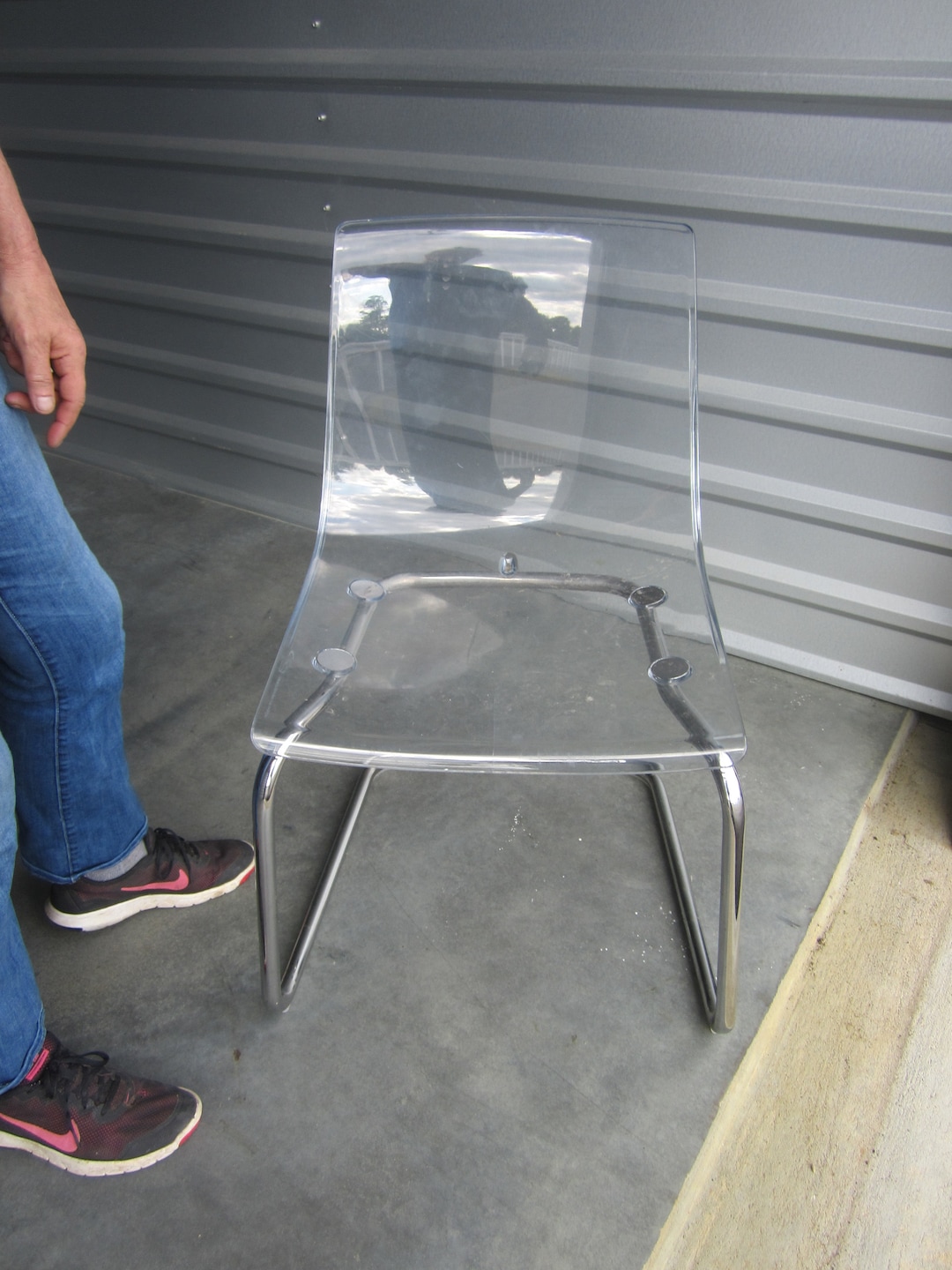 Vtg IKEA Tobias Clean Mod Plastic Chair W/chrome Frame NO Shipping