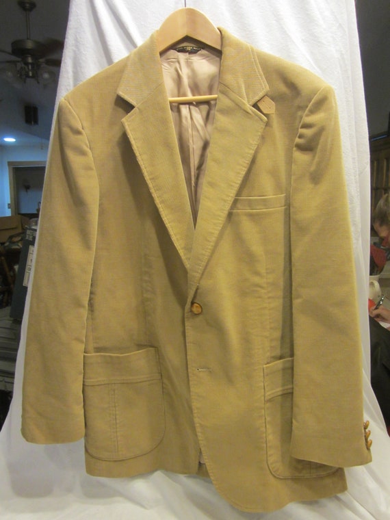 RETRO 70'S HAGGAR USA, Corduroy Blazer, Tan, Size… - image 1