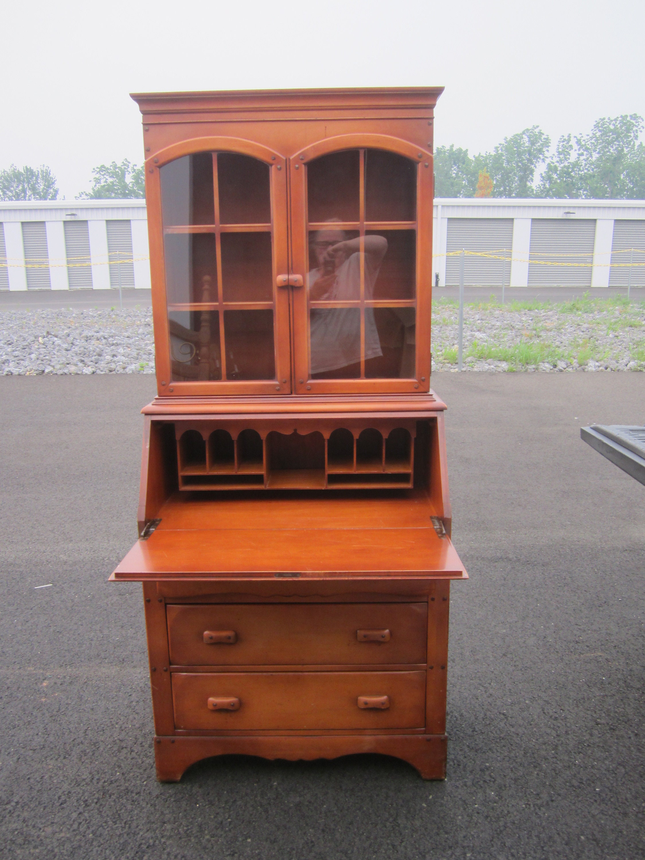 Vtg 40 s 50 s MAPLE SLANT FRONT Desk W top Shelves Plck up Only No Ship Etsy