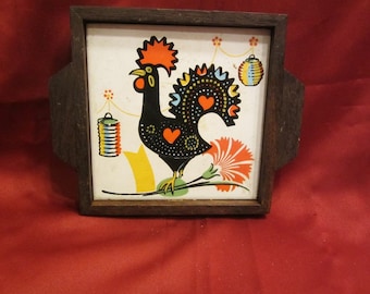 RETRO 60's ROOSTER Trivet Decor