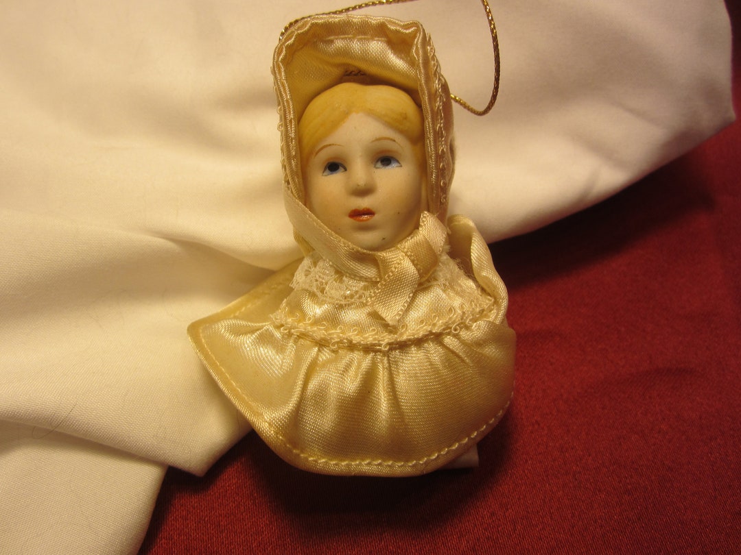 VTG 80'S RUSS PORCELAIN Victorian Doll Head Ornament Etsy
