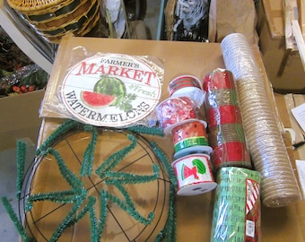 DIY Summer Wreath Kit, Watermelon Theme, Vibrant Colors & Sign