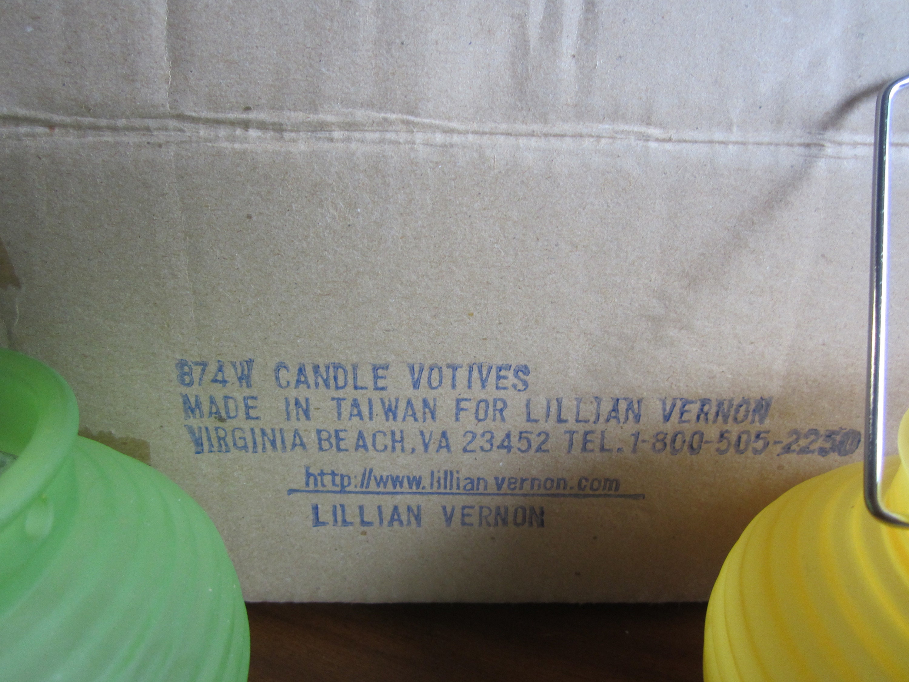 LILLIAN Vernon Glass Lantern Votive Holders, Each a Different Color