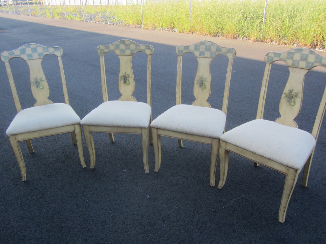Set of 4 Farmhouse/distressed Wooden Chairs NO SHIPPING Etsy