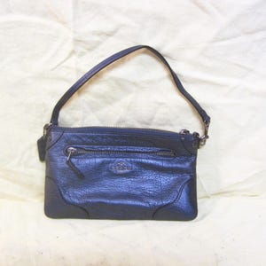 Bolso Coach mini vintage con asa, azul oscuro, 1 cremallera