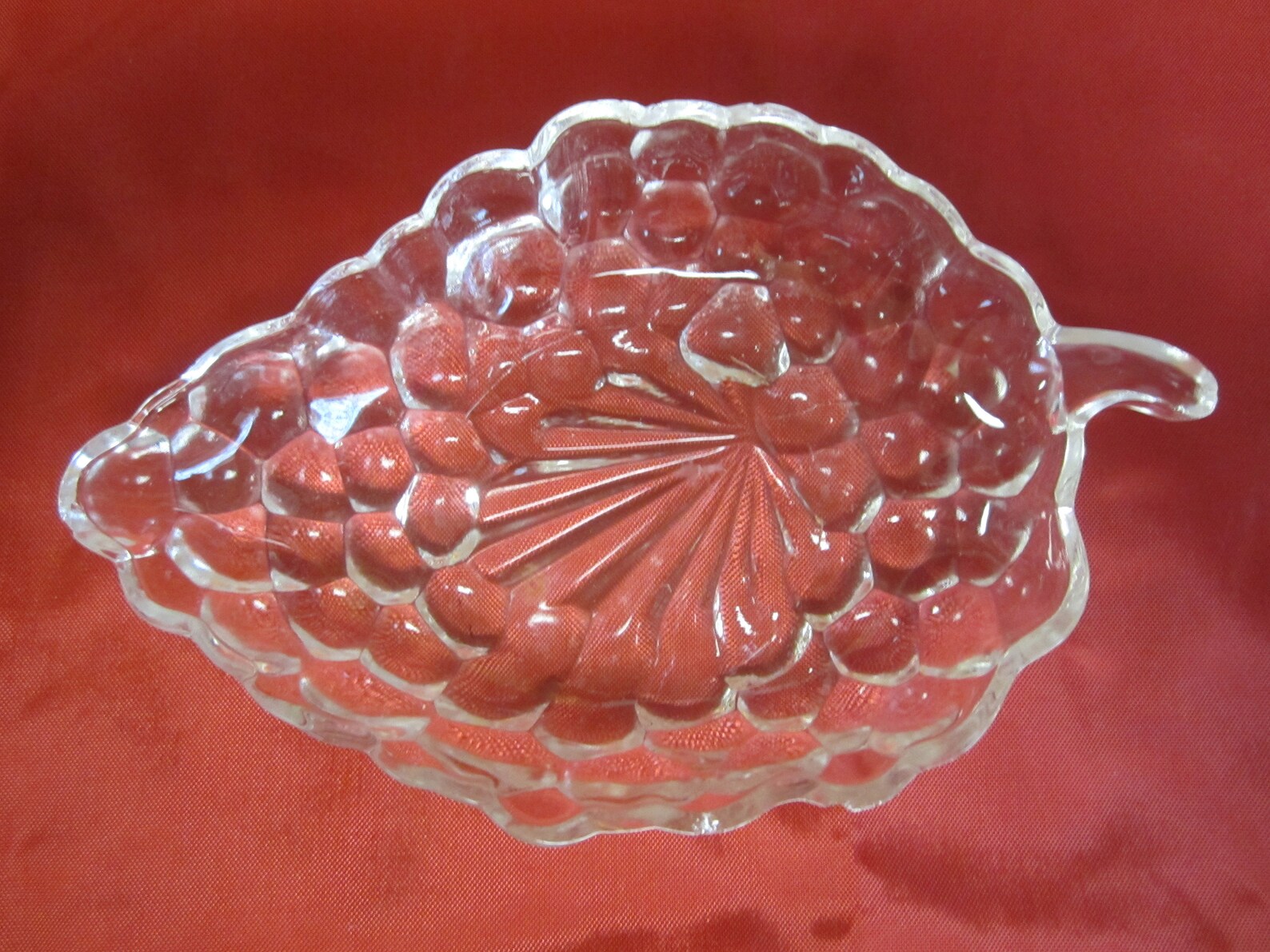 Vintage Anchor Hocking Clear Glass Grape Cluster Candy Dish Etsy