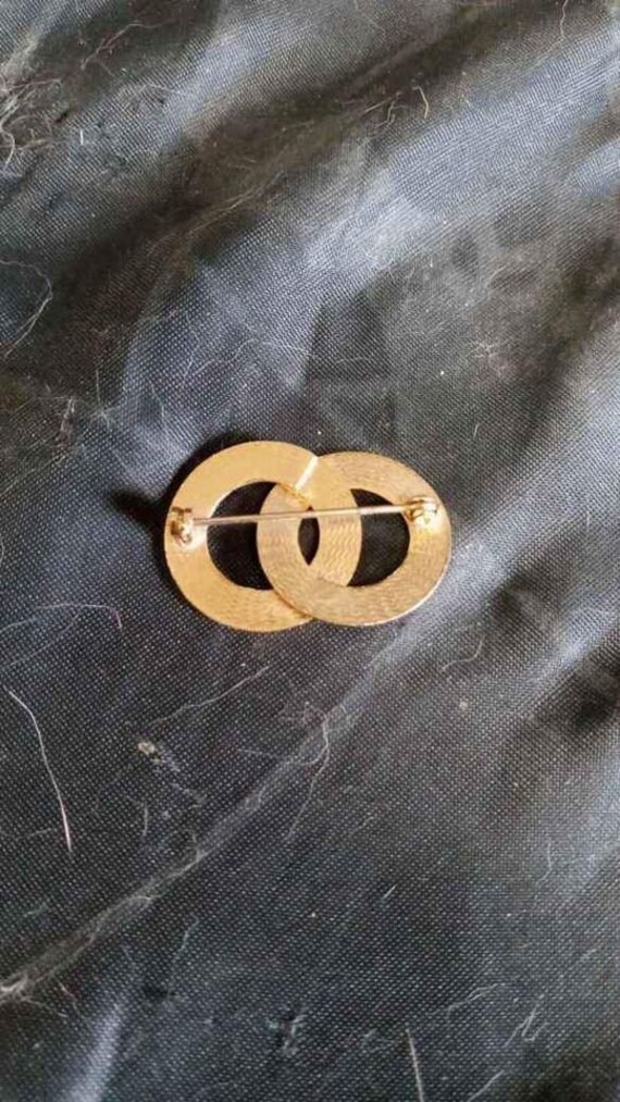 RETRO 1960'S Double Circle Overlapping Brooch/Pin… - image 3