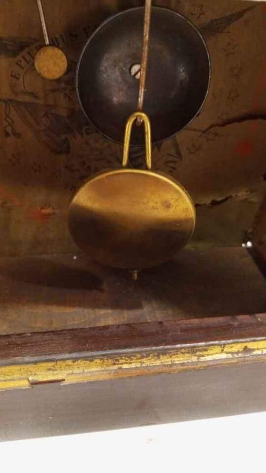 1880'S Era ANTIQUE MANTLE Clock, Key Wind, Pendulum, W/roman Numerals