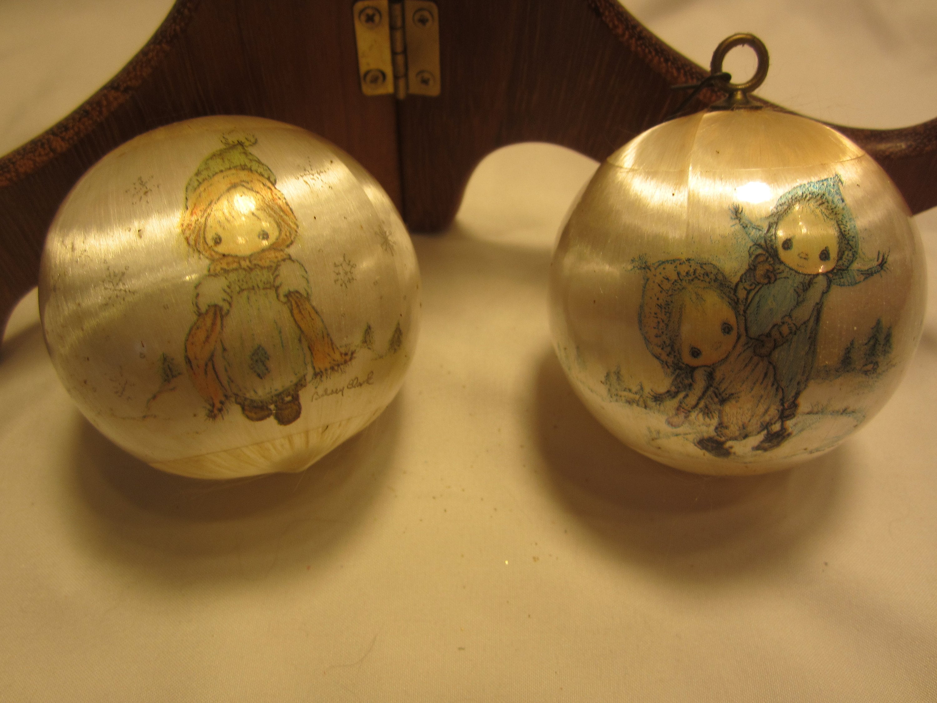 VTG 1975 HALLMARK Betsey Clark Silk Ornaments, Set of 2 - Etsy display picture 1