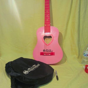 Schoenhut Pink Small Acoustic Guitar Fuscia Accents