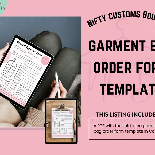 Cheer-Dance Uniform Garment Bag Editable Order Form | Crafters Order Form Template | Garment Bag Order Form | Edit in Canva