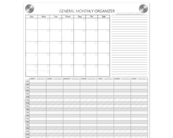 Dry Erase Combo Wall Planner(Vert) - Weekly Daytimer, Monthly Calendar, Notes, & Weekly Habbit Tracker- Executive Function Helper