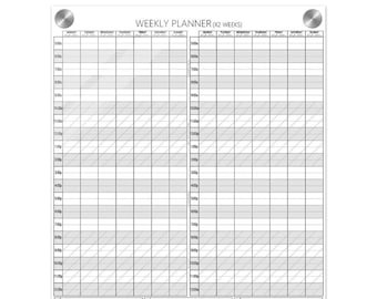 Dry Erase Weekly Planner / Weekly Day Timer - x2 Weeks Plus Notes - Stay on Track - Executive Function Helper (Vertical)