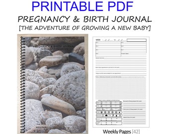 PDF Pregnancy & Birth Journal - Space for notes, weekly observations and photos, a calendar for appointments, and lots more! [Printable PDF]