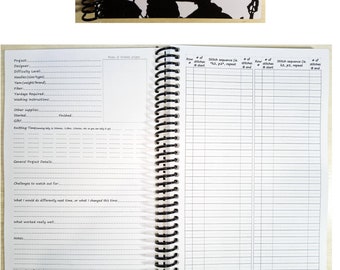 Stickprojektplanerare (Stickplanerare / Stickjournal) - En plats att förvara dina stickmönsterdetaljer [Spiralbunden och skickad till dig]