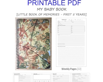 PDF My Baby Memories Book - Observations and photos, Lists of Firsts, My Birth Story, and lots more! [Printable PDF]