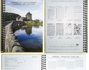 Karaktärsutvecklingsdagbok för författare [Spiral Bound] - Skapa och utveckla karaktärsdrag, med enkla referenssidor - {levereras till dig}