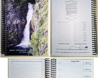 En rad om dagen / Daglig tankejournal / Tacksamhetsjournal eller nybörjarjournal [Spiralbunden] - 4-årig journal {Levereras till dig}