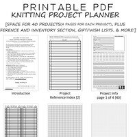PRINTABLE Knitting Planner Page for Knitting Project Planner Boho ...