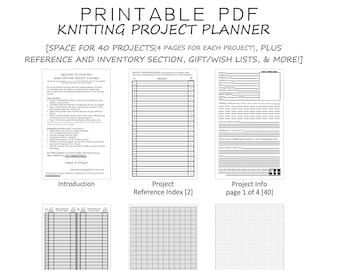 Knitting Project Planner (Knitting Planner / Knitting Journal) - A place to keep track of all your knitting pattern details [Printable PDF]