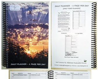 Day Planner - 1 Pages Per Day - Daily Journal (Daily Planner)  [Undated Spiral Bound] {Journal shipped to you}