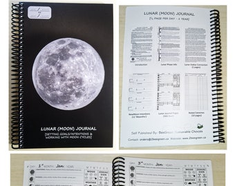 Lunar Journal / Moon Journal [Spiral Bound] - Track your relationship to lunar phases & find your patterns! (with zodiac) {Shipped to you}