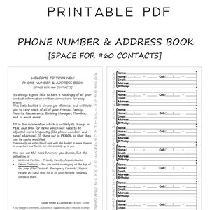 Numéro de téléphone et carnet d&#39;adresses / Téléphone et carnet d&#39;adresses - Conservez une copie papier de tous vos numéros et adresses [PDF imprimable]