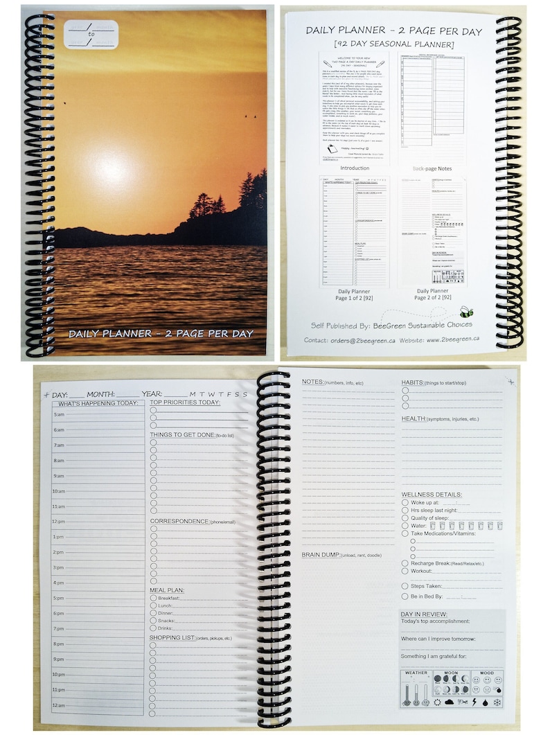 Daily Planne, 2 page a day - Cover and what's in this journal