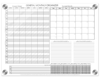 Dry Erase Combo Wall Planner - Weekly Daytimer, Monthly Calendar, Notes, & Weekly Habbit Tracker- Executive Function Helper