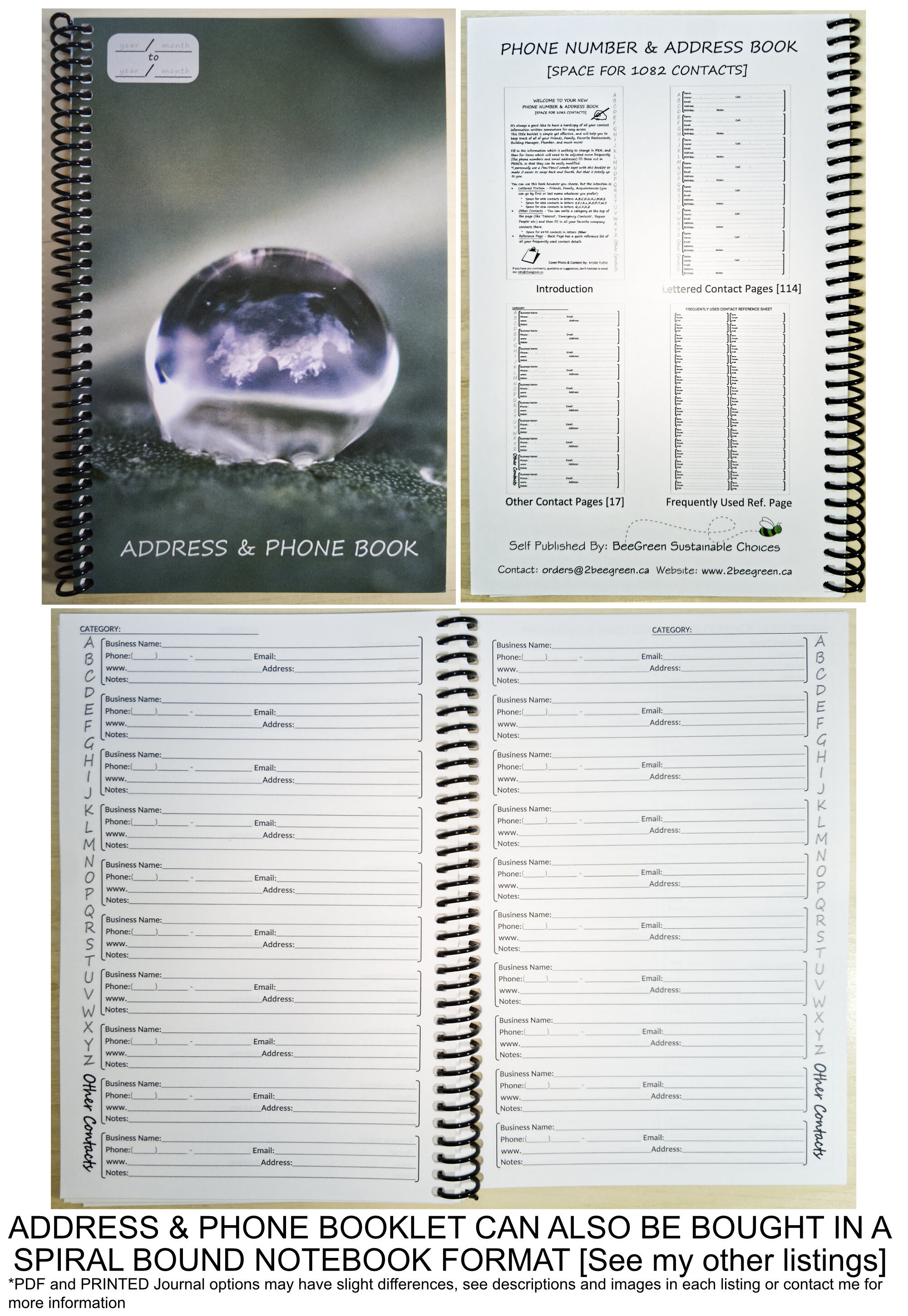 Address & Phone Number Book – Contact Keeper [printable PDF] - Etsy