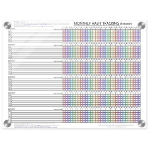 Maandschema Dry Erase (virtueel/kleur) - Acryl 6 maanden Habit Tracker - Blijf op schema - Ideaal voor het bijhouden van resoluties