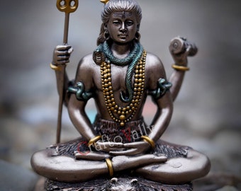 Resin Shiva statue- 8CM shiva idol, Adiyogi Shiva Statue, Resin Shiva Statue, Shiva Idol for Home, Temple, office, Gift, Decor