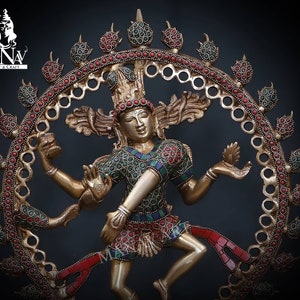 Brass Nataraj statue, 50 CM Large Nataraja Statue, Dancing Shiva, Nataraj for Home, Decor, Temple, Corner, Yoga Hall, Office, Gifts.