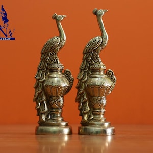 Brass Peacock statue, 15 CM Peacock design statue for Home, Decor, Corner, office, Gifts, Entrance.
