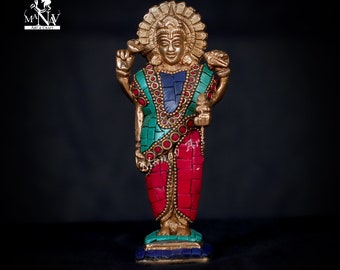 Brass Lord Dhanvantari Statue, 14 CM Dhanwantri Idol, Dhanvantari Figurine,  Lord of Ayurveda, Dhanvantari  for Gift, Pooja, Temple, office.