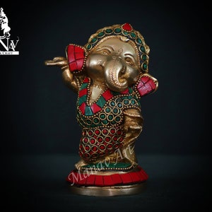 Ganesha Statue- 13 CM Ganesh statue in Fine Brass, Ganesh Figurine, Ganesha for new Beginning,Home, Decor, Temple, Corner, Entrance, Gifts.
