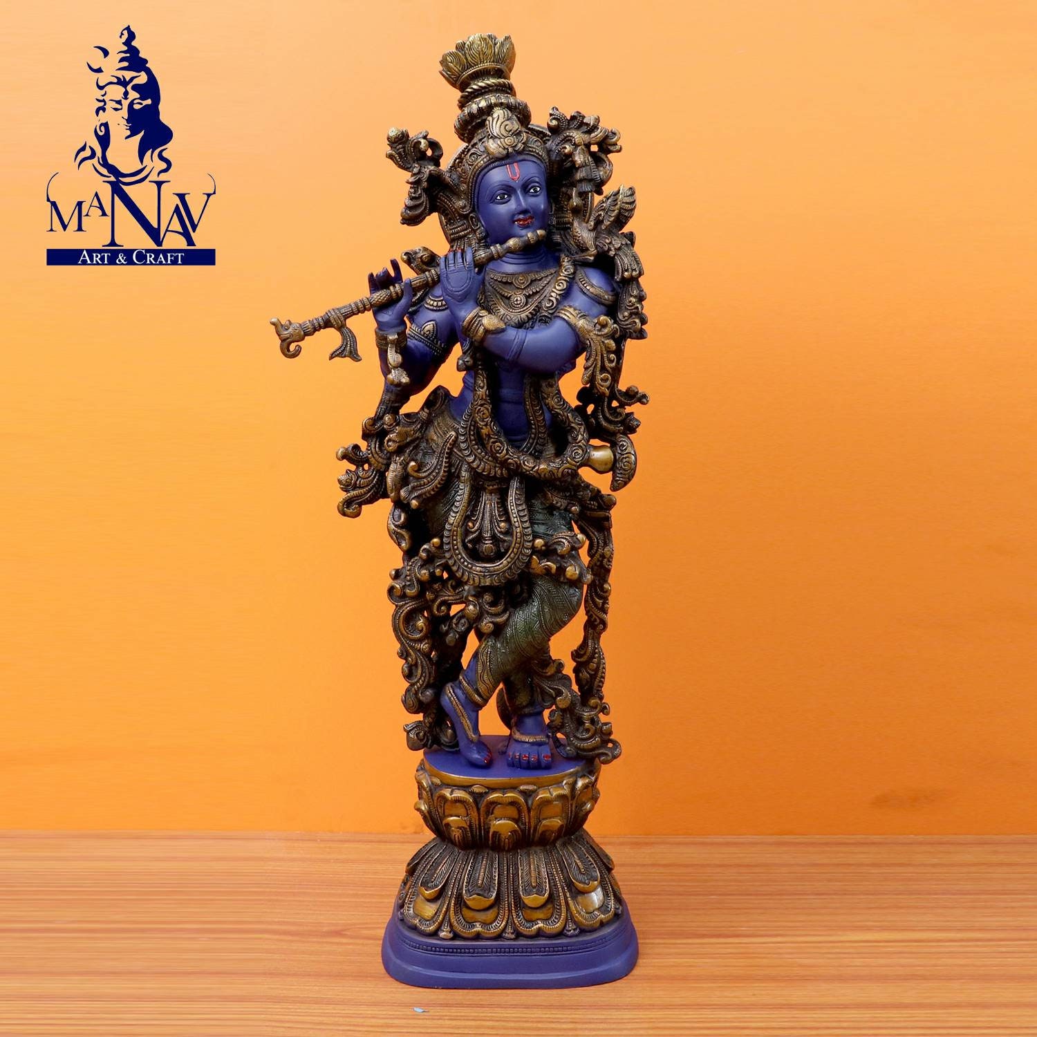Brass Krishna Statue 75CM Krishna Idolflute Playing Etsy