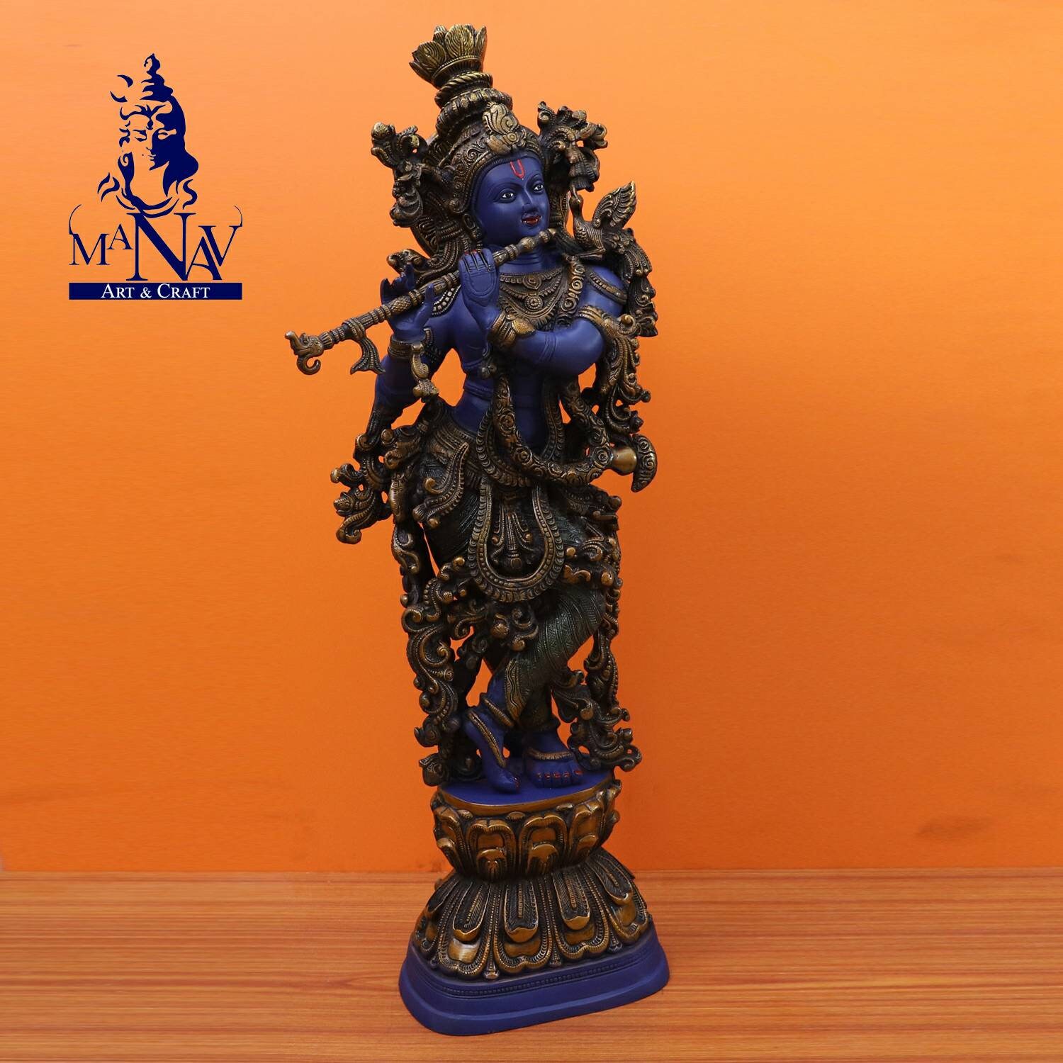Brass Krishna Statue 75CM Krishna Idolflute Playing Etsy
