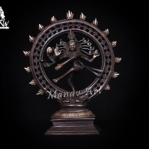 Brass Nataraj statue , 24 CM Dual Tone Nataraj Idol, Dancing Shiva statue, Lord Nataraja Idol For Gifts, Office, Home, Temple, Decor.