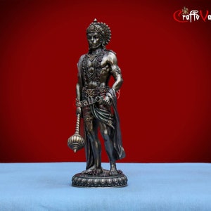 Resin Hanuman statue- 27CM Statue, Bajrangbali Statue, Ram Bhakt Hanuman, Standing Hanuman for Home, Office, Temple, Corner, décor,Gift