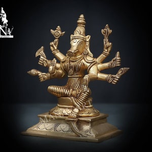 Brass Varah Avtar, 17.5CM Varah Vishnu Avtar, Lord Varah idol, Lord Vishnu Avtar for gifts, Pooja, home, Decoration.