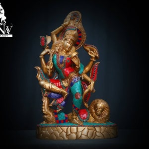 Brass Ardhnarishvara statue, 42CM Ardhnareshwar Statue, Lord Shiva Goddess Parvati, Half shiva Half Parvati for Temple, Corner, Home, Gifts