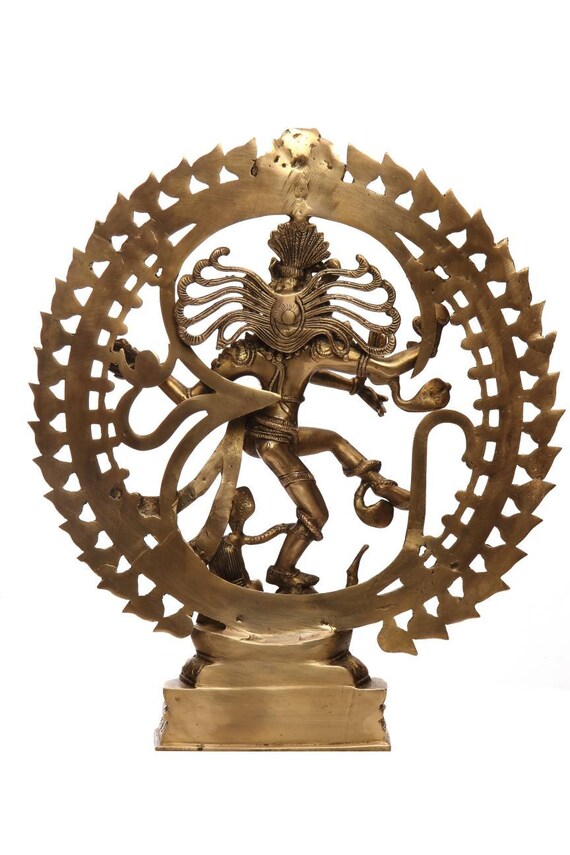 真鍮製ナタラジャ像：踊るシヴァ神像、ヒンドゥー教美術（50 cm