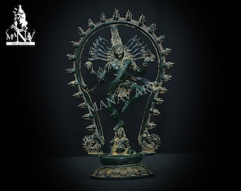 Magnificent Brass Nataraj, 29CM Owal Nataraja Idol, Dancing Shiva, Natraj for Home, Decor, Temple, Corner, Yoga Hall, Office, Gifts.