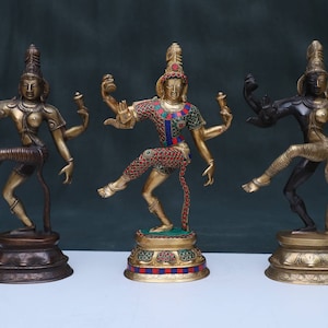 Brass Ardhnarishvara statue, 37CM Ardhnareshwar Statue, Lord Shiva Goddess Parvati, Half shiva Half Parvat for Temple, Corner, Home, Gifts.