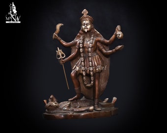 Brass Maha Kali Statue - Hindu Goddess Kali Maa - 32 CM